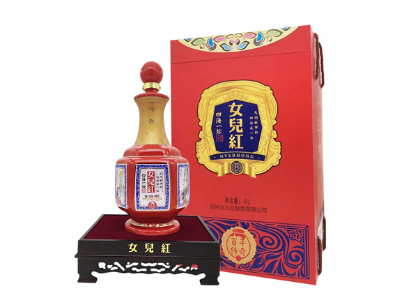 无锡女儿红黄酒回收女儿红百年传奇四海一坛三十年4L礼盒装绍兴花雕酒