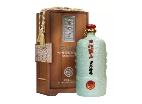 无锡回收古越龙山东方古越神酿二十年陈酿花雕酒木盒青瓷2.5L绍兴黄酒