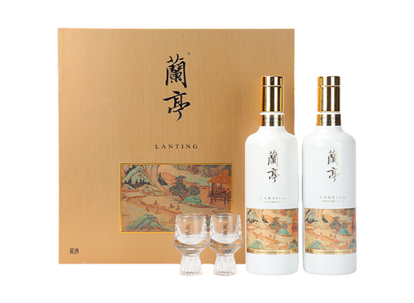 无锡会稽山兰亭黄酒回收国潮兰亭500ml*2礼盒装