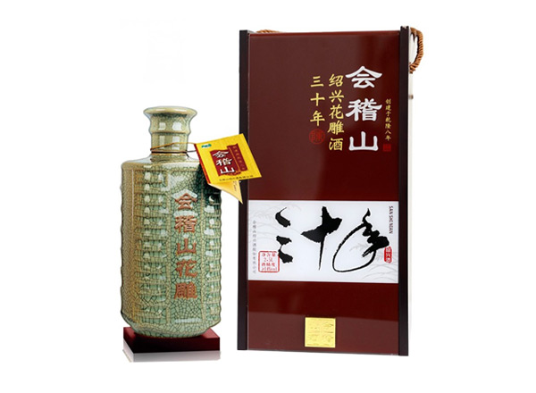 无锡会稽山黄酒回收会稽山三十年绍兴花雕酒30年木盒装2.5L黄酒